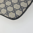 GUCCI GG Supreme Sherry Line Shoulder Bag PVC Navy Gold 98 02 047 Auth 175634-11