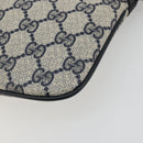 GUCCI GG Supreme Sherry Line Shoulder Bag PVC Navy Gold 98 02 047 Auth 175634-12