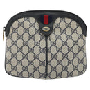 GUCCI GG Supreme Sherry Line Shoulder Bag PVC Navy Gold 98 02 047 Auth 175634-2