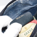 GUCCI GG Supreme Sherry Line Shoulder Bag PVC Navy Gold 98 02 047 Auth 175634-21