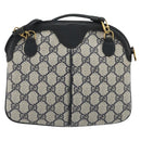 GUCCI GG Supreme Sherry Line Shoulder Bag PVC Navy Gold 98 02 047 Auth 175634-3
