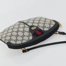 GUCCI GG Supreme Sherry Line Shoulder Bag PVC Navy Gold 98 02 047 Auth 175634-6
