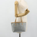 FENDI Zucchino Canvas Tote Bag Light Blue Silver Auth 175635-20