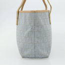 FENDI Zucchino Canvas Tote Bag Light Blue Silver Auth 175635-3