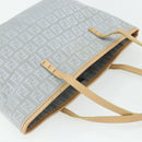 FENDI Zucchino Canvas Tote Bag Light Blue Silver Auth 175635-6