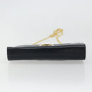 Salvatore Ferragamo Gancini Chain Shoulder Bag Leather Navy Gold Auth 175636-5
