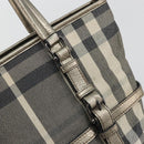BURBERRY Nova Check Tote Bag Canvas Gray Silver Auth 175637A-17