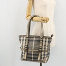 BURBERRY Nova Check Tote Bag Canvas Gray Silver Auth 175637A-25
