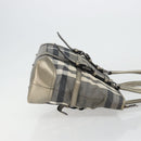 BURBERRY Nova Check Tote Bag Canvas Gray Silver Auth 175637A-3