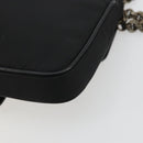 PRADA Chain Shoulder Bag Nylon Brown Silver Auth 175639A-12