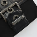 PRADA Chain Shoulder Bag Nylon Brown Silver Auth 175639A-15