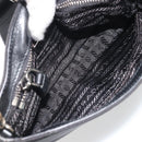 PRADA Chain Shoulder Bag Nylon Brown Silver Auth 175639A-18