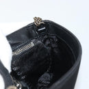 PRADA Chain Shoulder Bag Nylon Brown Silver Auth 175639A-19