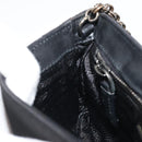 PRADA Chain Shoulder Bag Nylon Brown Silver Auth 175639A-20