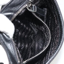 PRADA Chain Shoulder Bag Nylon Brown Silver Auth 175639A-22