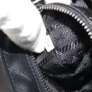 PRADA Chain Shoulder Bag Nylon Brown Silver Auth 175639A-23
