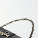 PRADA Chain Shoulder Bag Nylon Brown Silver Auth 175639A-8