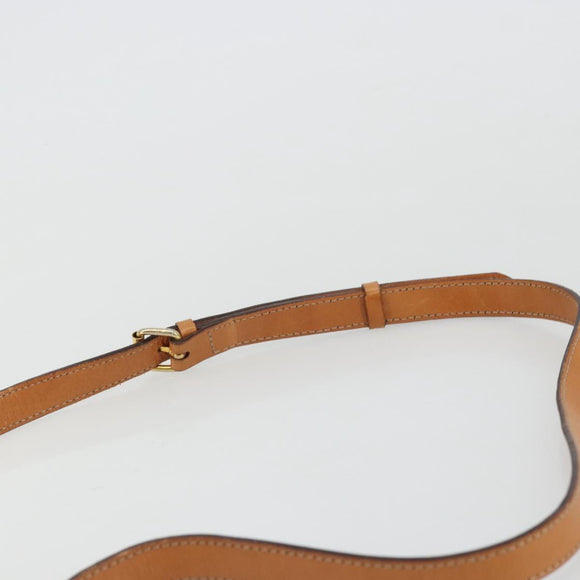 CELINE Macadam Canvas Medallion Shoulder Bag PVC Leather Brown Gold Auth 175640A