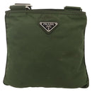 PRADA Shoulder Bag Nylon Green Silver Auth 175643-13