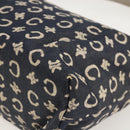 CELINE C Macadam Canvas Shoulder Bag Navy Silver Auth 175644A-10