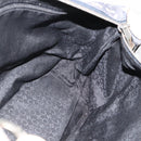 CELINE C Macadam Canvas Shoulder Bag Navy Silver Auth 175644A-17