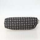 CELINE C Macadam Canvas Shoulder Bag Navy Silver Auth 175644A-9