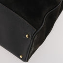 GUCCI Bamboo Tote Bag Suede 2way Black Gold 002 123 0322 Auth 175645-15
