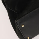 GUCCI Bamboo Tote Bag Suede 2way Black Gold 002 123 0322 Auth 175645-16