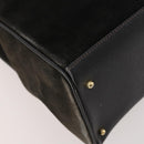 GUCCI Bamboo Tote Bag Suede 2way Black Gold 002 123 0322 Auth 175645-10
