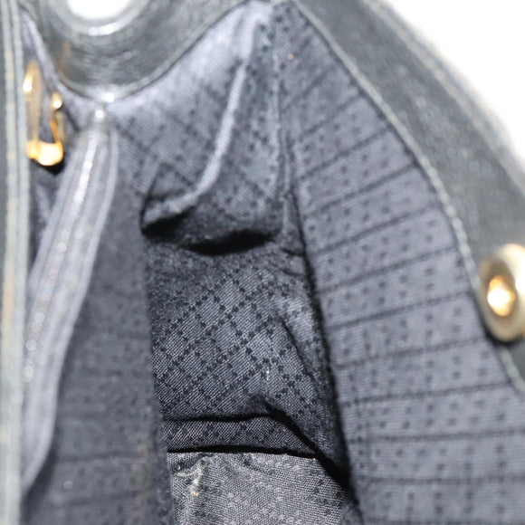 GUCCI Bamboo Tote Bag Suede 2way Black Gold 002 123 0322 Auth 175645
