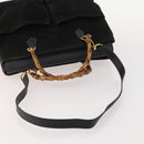 GUCCI Bamboo Tote Bag Suede 2way Black Gold 002 123 0322 Auth 175645-7