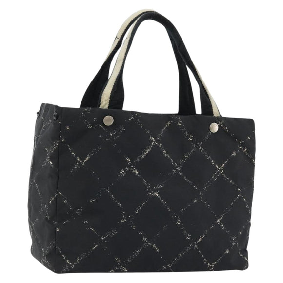 CHANEL New Travel Line Hand Bag Nylon Black CC Auth 175651A