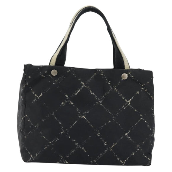 CHANEL New Travel Line Hand Bag Nylon Black CC Auth 175651A