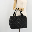 CHANEL New Travel Line Hand Bag Nylon Black CC Auth 175651A-23