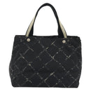 CHANEL New Travel Line Hand Bag Nylon Black CC Auth 175651A-2