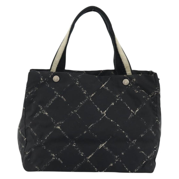 CHANEL New Travel Line Hand Bag Nylon Black CC Auth 175651A