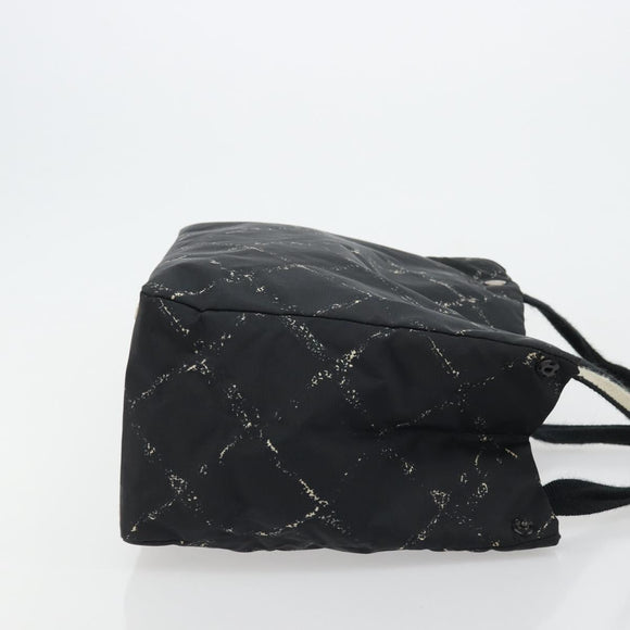 CHANEL New Travel Line Hand Bag Nylon Black CC Auth 175651A