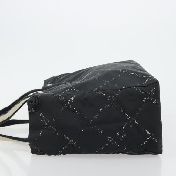 CHANEL New Travel Line Hand Bag Nylon Black CC Auth 175651A