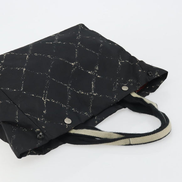 CHANEL New Travel Line Hand Bag Nylon Black CC Auth 175651A