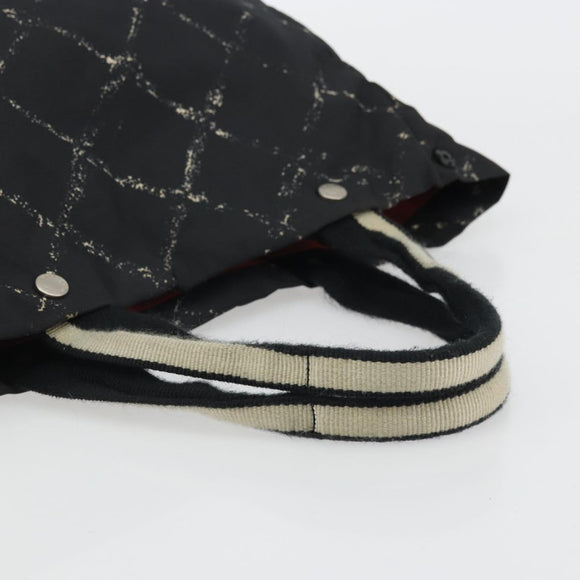 CHANEL New Travel Line Hand Bag Nylon Black CC Auth 175651A