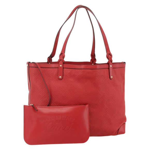 GUCCI Diamante Tote Bag PVC Red Gold 247209 Auth 175652