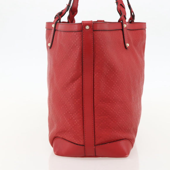 GUCCI Diamante Tote Bag PVC Red Gold 247209 Auth 175652