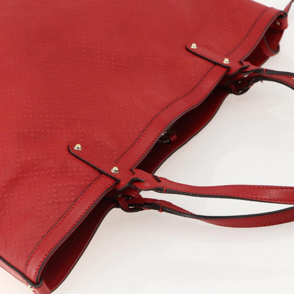 GUCCI Diamante Tote Bag PVC Red Gold 247209 Auth 175652