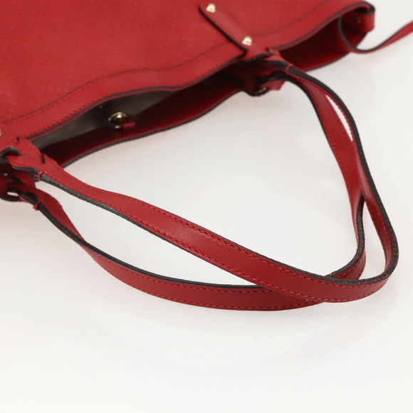 GUCCI Diamante Tote Bag PVC Red Gold 247209 Auth 175652