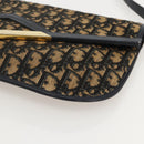 Christian Dior Trotter Canvas Shoulder Bag Navy Gold Auth 175654-9
