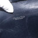 Christian Dior Trotter Canvas Shoulder Bag Navy Gold Auth 175654-11