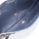 Christian Dior Trotter Canvas Shoulder Bag Navy Gold Auth 175654-12