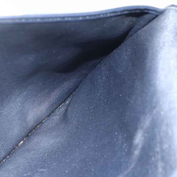 Christian Dior Trotter Canvas Shoulder Bag Navy Gold Auth 175654