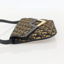 Christian Dior Trotter Canvas Shoulder Bag Navy Gold Auth 175654-3