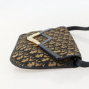 Christian Dior Trotter Canvas Shoulder Bag Navy Gold Auth 175654-4
